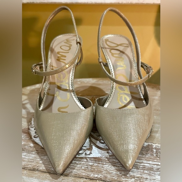 EUC Sam Edelman “Ayla” Champagne Patent Leather Pumps In Champagne Color Size 10 - Picture 6 of 16